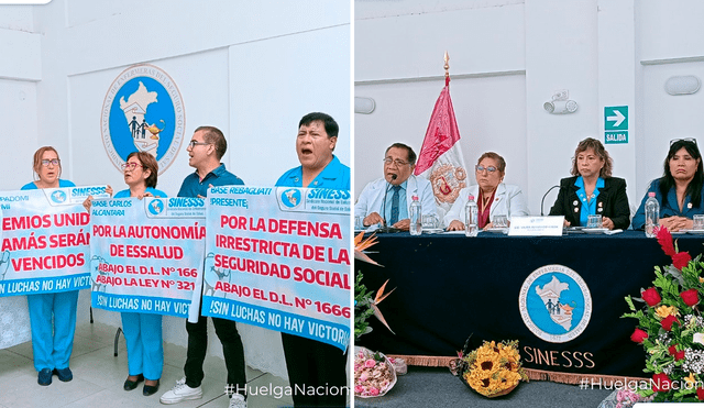 La huelga tiene el respaldo de las 121 bases filiales de SINESSS en todo el país. Foto: Composición La República.