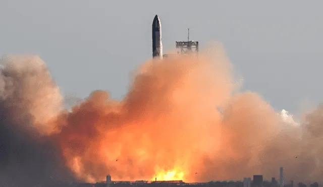 La sexta prueba de vuelo de Starship finalizó con un amerizaje. Foto: AFP