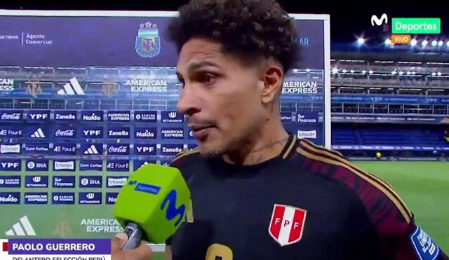 Paolo Guerrero fue titular ý capitán ante Argentina. Foto: captura de Movistar