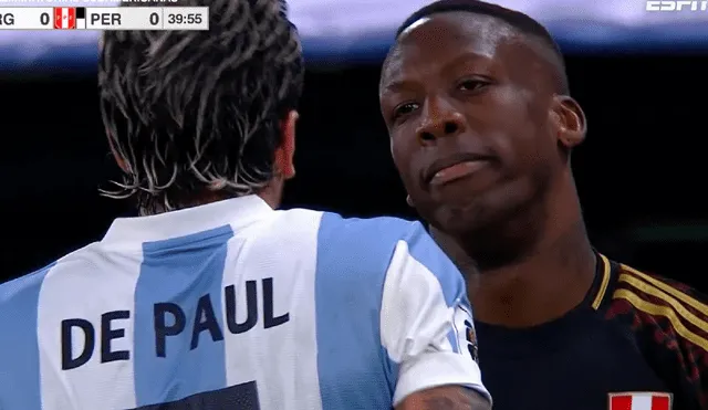 De Paul y Messi discutieron al final del primer tiempo. Foto: ESPN