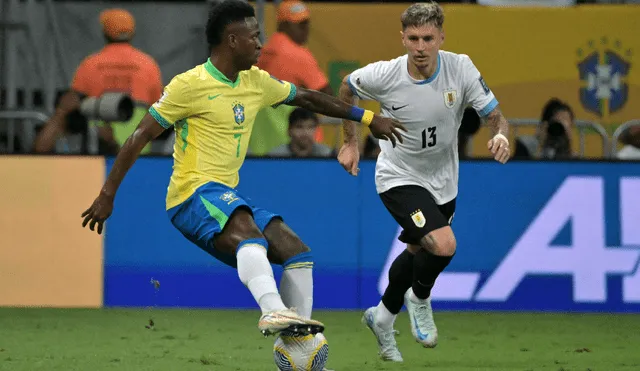 Brasil y Uruguay jugaron en el Arena Fonte Nova por la jornada 12 de las clasificatorias. Foto: AFP