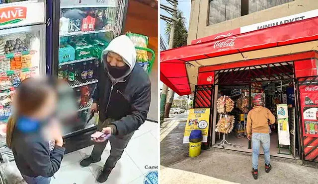 Mujer denuncia robo de celular en minimarket de Surco. Foto: composición LR/La República