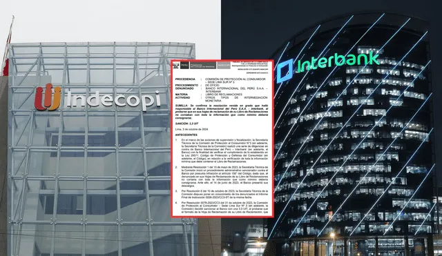 Indecopi sanciona a banco financiera. Foto: Composición LR/Difusión/Andina/Indecopi