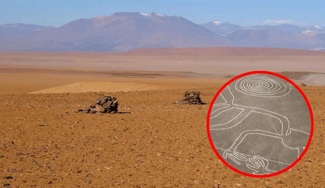 Los jeroglíficos de Chile guardarían similitudes con las líneas peruanas en Nazca. Foto: composición LR/Andina