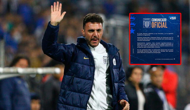 Mariano Soso pasó menos de medio año como DT del club íntimo. Foto: composición de LR/Luis Jiménez/Alianza Lima