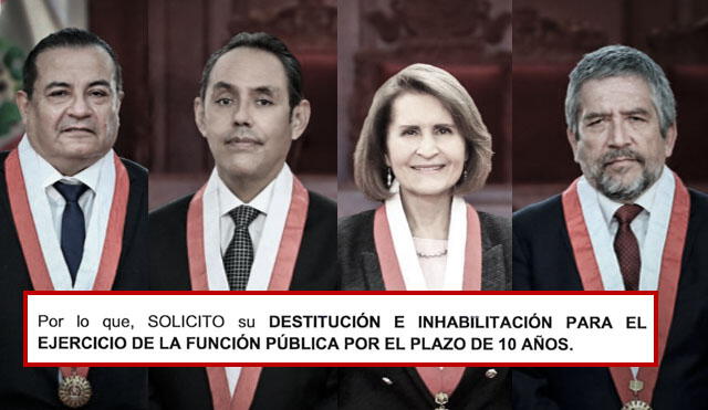 Piden destitución e inhabilitación de César Ochoa, Helder Domínguez, Luz Pacheco y Manuel Monteagudo. (Foto composición: La República)