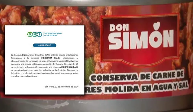 Conservas de Don Simón en condiciones insalubres fueron entregados a niños más pobres del país. Foto: composición LR/captura América TV