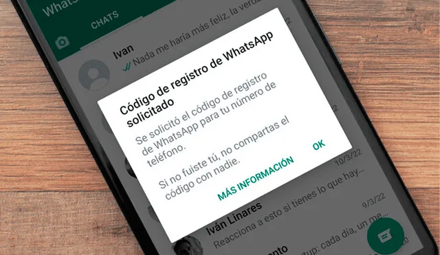 Se sugiere no compartir tu código de verificación de Whatsapp con nadie para proteger tu cuenta.