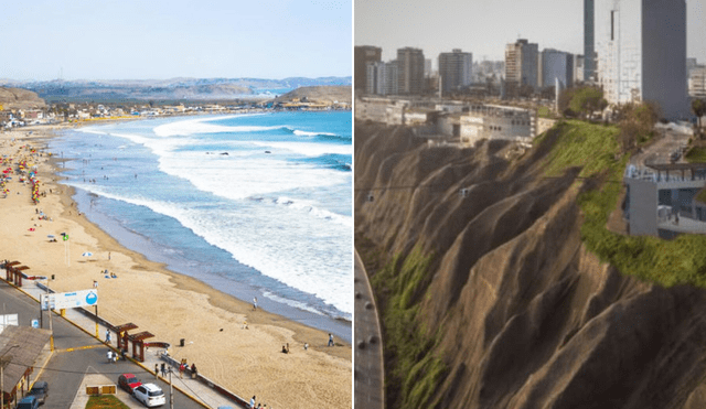 El acantilado de 45 metros de la Costa Verde convierte a las playas en lugares separados del ruido limeño. Foto: composición LR/difusión/Andina