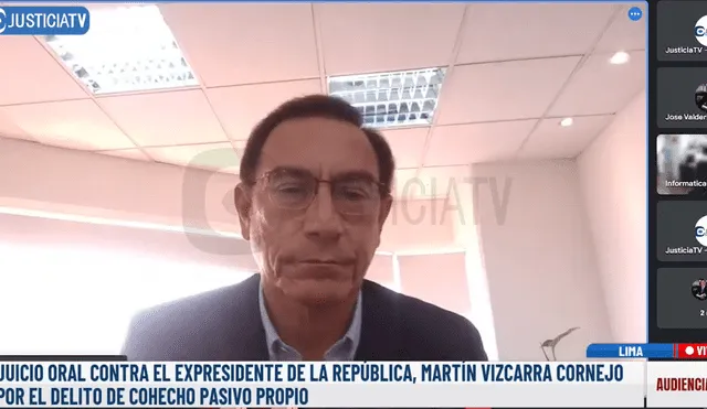 Martín Vizcarra durante audiencia en su contra de este lunes 25 de noviembre. | Foto: Justicia TV.