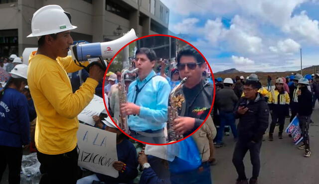 Pasajeros logran abrirse paso en medio de las manifestaciones mineras con show en vivo/Composición LR/Foto: Difusión