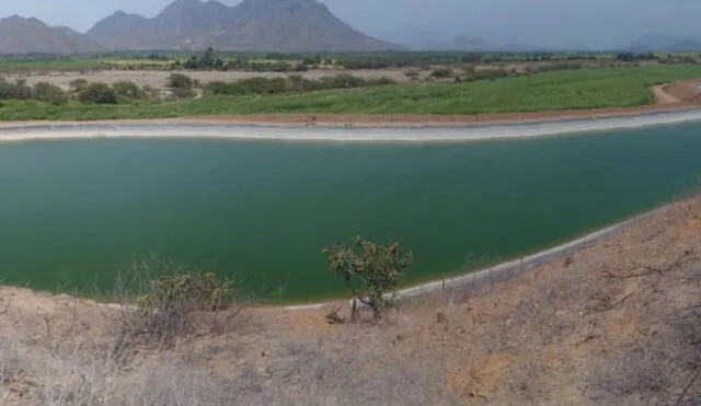 Ante la crisis hídrica en Lambayeque, Pomalca implementó un reservorio impermeabilizado con capacidad de 33 mil metros cúbicos. Fuente: Difusión.