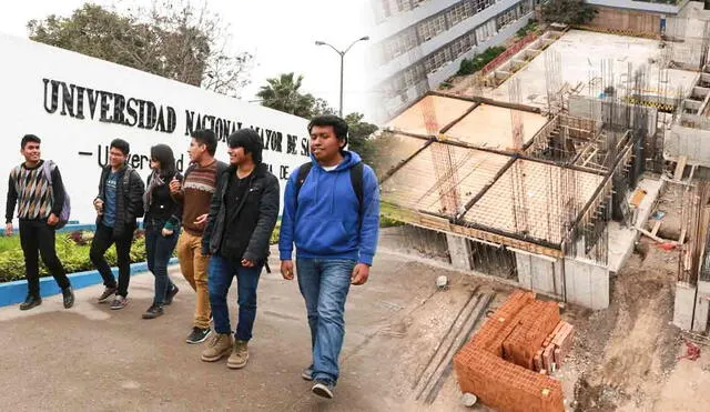 El nuevo pabellón de San Marcos se espera que esté terminado en marzo de 2025. Foto: composición LR/Andina/UNMSM