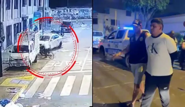 Tras el robo, el sereno recibió el celular para facilitar la huida en bicicleta, pero fue seguido por agentes policiales. Foto: captura Latina/difusión