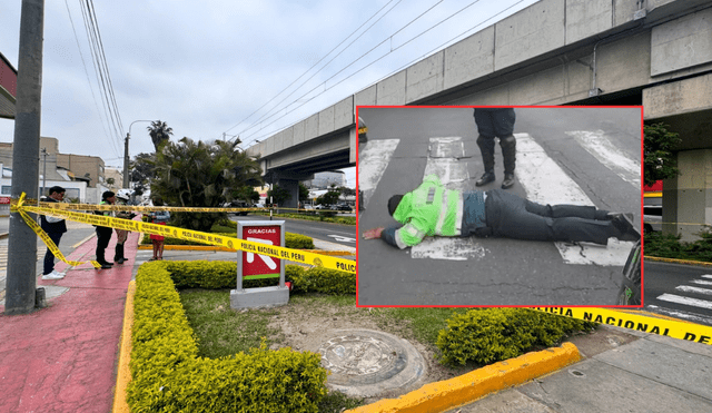 Policía recibió un disparo en el rostro tras una ardua persecución en San Borja. Foto: Difusión