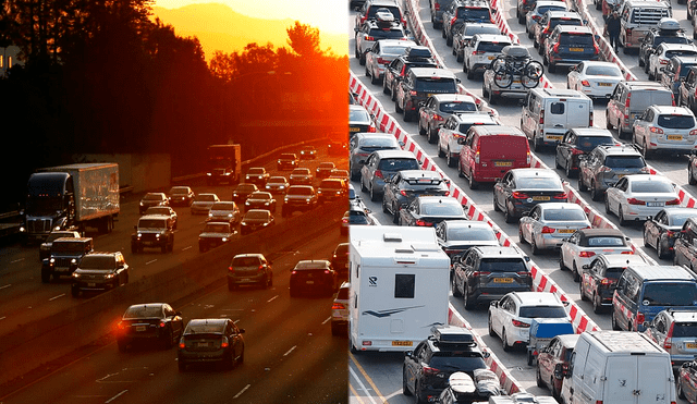 El Día de Acción de Gracias en Estados Unidos provoca un aumento significativo en el tráfico vehicular, generando congestiones y largos tiempos de espera en las carreteras. Foto: Los Angeles Times / Euronews