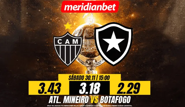 La final de la Copa Libertadores enfrentará a Atlético Mineiro y Botafogo este sábado 30 de noviembre a las 3:00 PM. Fuente: Difusión.