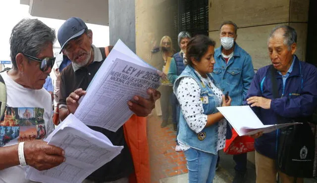 Fonavistas buscan información para hacer el cobro de su devolución de aportes al Fonavi. Foto: Composición LR/Andina.