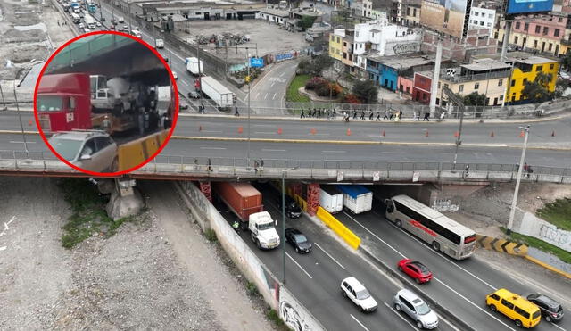 La concesionaria Lima Expresa anunció que la medida responde a un riesgo de colapso del puente Ricardo Palma, que ha presentado daños por constantes impactos de vehículos de carga alta. Foto: Andina/difusión