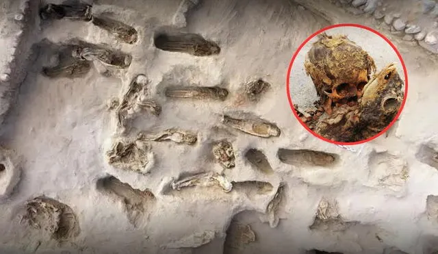 Cuerpos encontrados en Huanchaquito-Las Llamas. Foto: Composición LR / National Geographic.