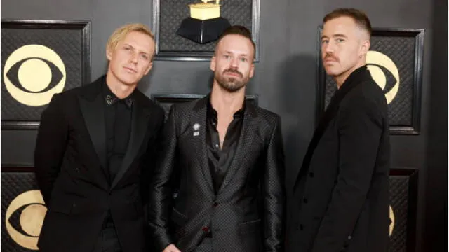 Rüfüs Du Sol, integrada por Tyrone Lindqvist (vocalista), James Hunt (batería) y Jon George (teclados). Foto: AFP