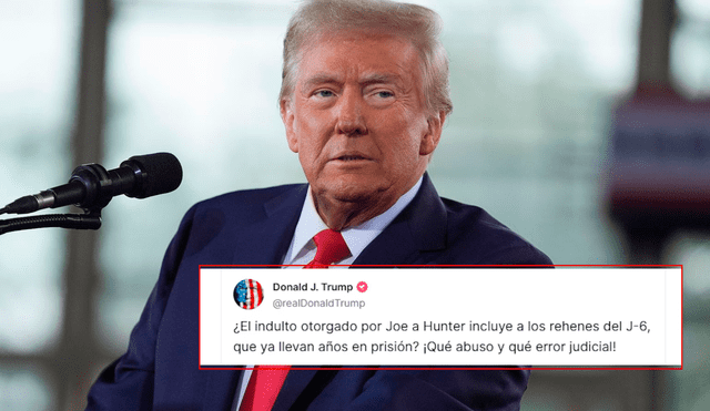 Donald Trump criticó el indulto de Joe Biden a Hunter a través de Truth Social. Foto: Composición LR