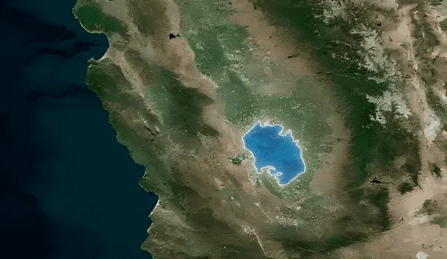 Tras más de 130 años de ausencia, el lago Tulare reaparece en California. Foto: NASA Earth Observatory