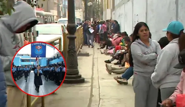 Decenas de familias acampan para asegurar una de las aproximadamente 300 vacantes del colegio Edelmira del Pando en Ate. Foto: captura canal N