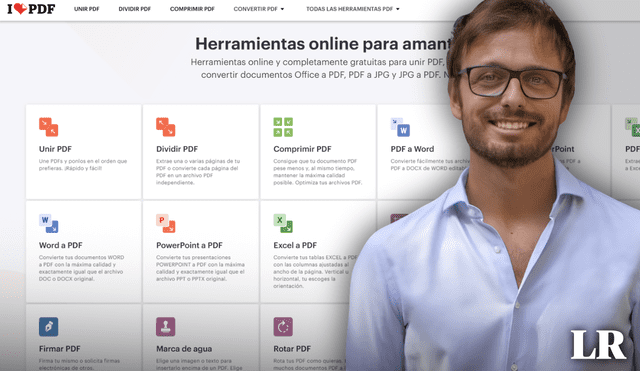 Marco Grossi creó iLovePDF en 2010. Foto: composición LR/iLovePDF/Twitter