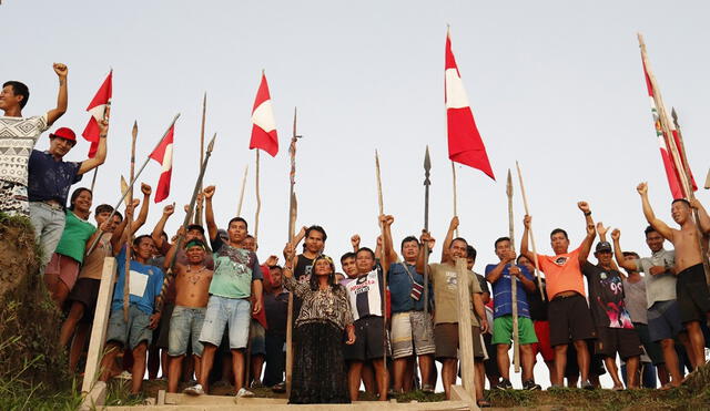 Población nativa en el centro de la protesta: San Pedro de Maypuco, distrito de Urarinas, provincia de Loreto.