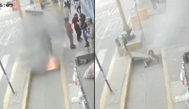 Un buzón eléctrico explotó en plena avenida Túpac Amaru. Foto: captura Canal N