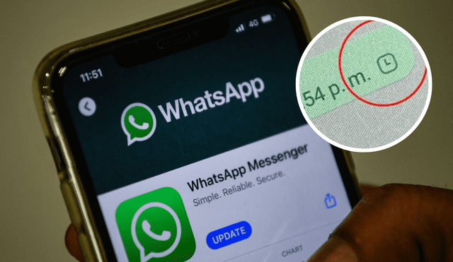 Este símbolo de reloj sale al lado de algunos mensajes de WhatsApp. ¿Qué representa?. Foto: composición LR/Andina Este símbolo de reloj sale al lado de algunos mensajes de WhatsApp. ¿Qué representa?. Foto: composición LR/Andina