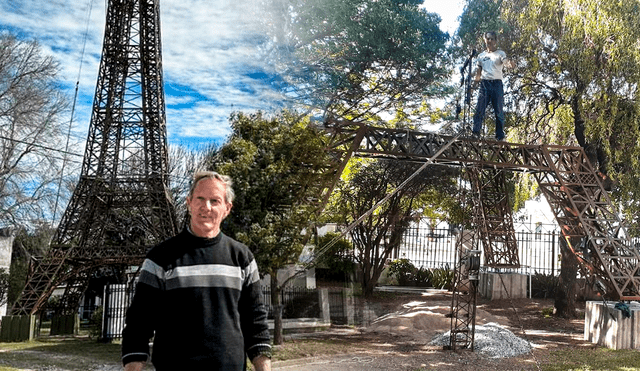 Claudio Marchetti construye réplica de la Torre Eiffel en Córdoba, atrayendo a miles de visitantes. Foto: Gerson Cardoso