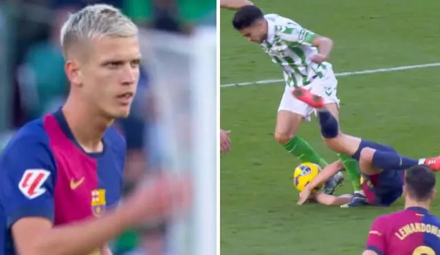 Dani Olmo arrancó como titular en el partido entre Barcelona y Real Betis por LaLiga. Foto: captura/ESPN