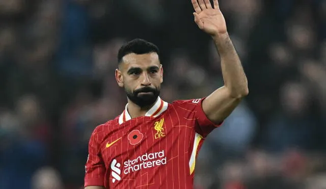 Mohamed Salah es el actual goleador de la Premier League con 13 tantos, puesto que comparte con Erling Haaland. Foto: AFP