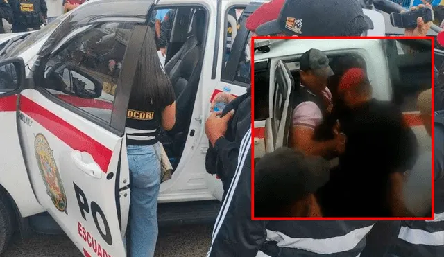 Agentes fueron detenidos en flagrancia delictiva. Foto: PNP