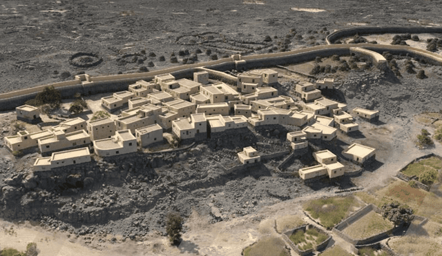 La ciudad de al-Natah fue reconstruida en 3D por los investigadores. Foto: CNRS / AFP