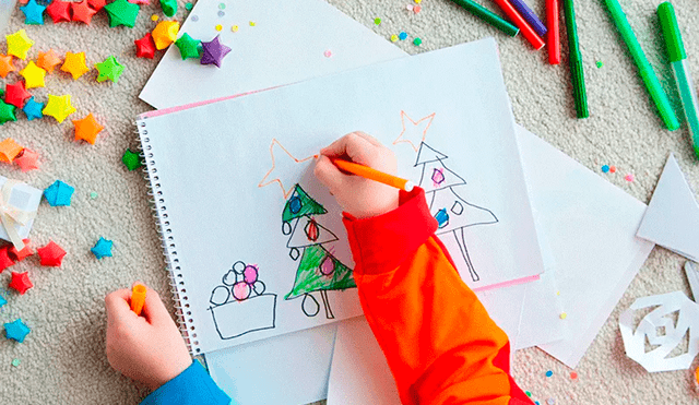 Colorear imágenes de Navidad estimula la creatividad de los niños. Foto: difusión