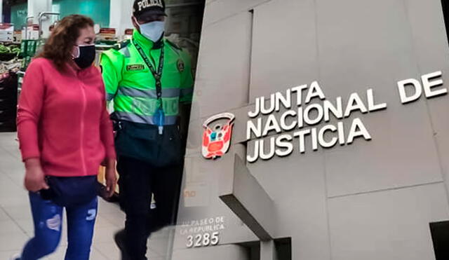 Fiscal provincial es destituida por hurtar productos de primera necesidad en Plaza Vea valorizados en S/350: intentó usar un váucher falso. Foto: composición LR / Junta Nacional de Justicia / Del Chira Noticias