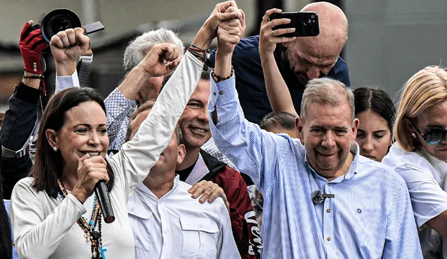 La elección de María Corina Machado como vicepresidenta subraya la estrategia de González para consolidar un liderazgo fuerte. Foto: Composición LR/AFP.