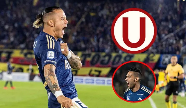 Leonardo Castro, quien interesa a Universitario, y Radamel Falcao son compañeros en el Millonarios de Colombia. Fotos: composición LR/Millonarios/X