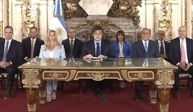 Javier Milei realizó su discurso tras cumplir un año en el gobierno. Foto: captura de video/La Nación