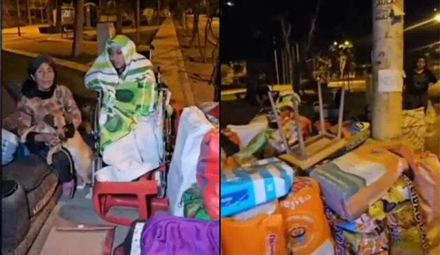 Una pareja de abuelitos y su hija con discapacidad se encuentran en la calle tras ser desalojados en Puente Piedra. Foto: captura ATV