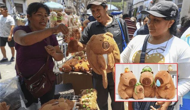 Variedad de productos de capibaras se están vendiendo en el Centro de Lima. Foto: composición LR/Andina/Gestión