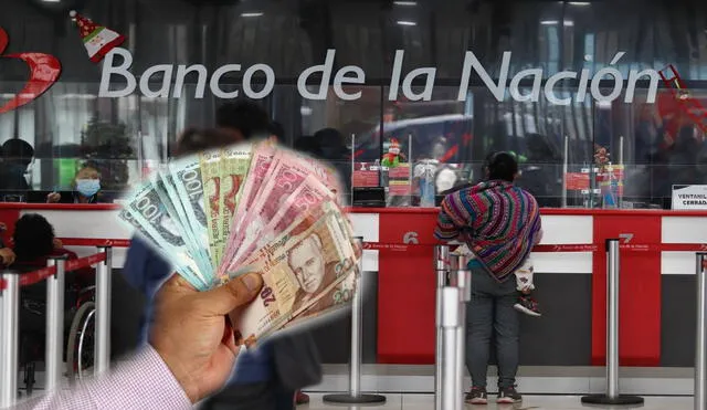 Usuarios y trabajadores haciendo cobro de sus pensiones en el Banco de la Nación. Foto: Composición LR/Andina.