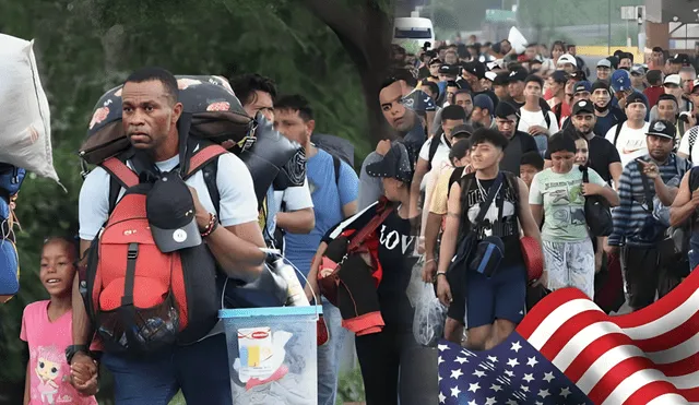 Caravana de inmigrantes salen de México para Estados Unidos. Foto: composición LR/ France 24/ CNN