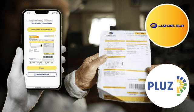 Puedes acceder a la web y revisar tus recibos de Luz del Sur y Pluz Energía. Foto: composición LR/Andina/Luz del Sur