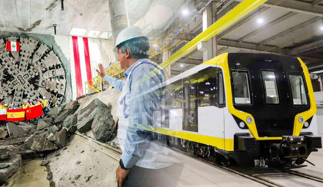 La tuneladora Delia perfora a más de 20 metros de profundidad para la creación de túneles de la Línea 2 del Metro de Lima. Foto: composición LR/Andina