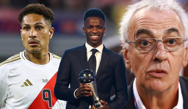 Vinícius ganó el Premio The Best 2024 y Paolo Guerrero y Jorge Fossati participaron en las votaciones. Foto: composición LR/AFP