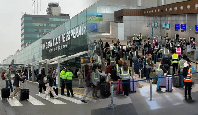 Pasajeros dentro del nuevo Aeropuerto Jorge Chávez. Foto: Composición LR/Andina.